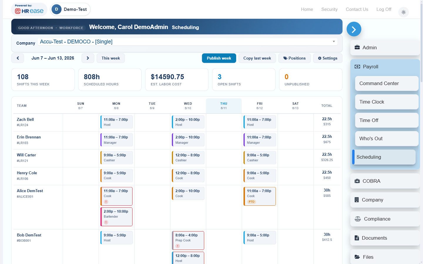Employee Scheduling